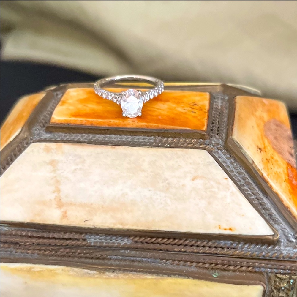 Diamond and White Gold Engagement Ring